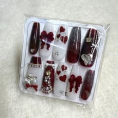 ネイルチップ クリスマスネイル ロングネイル ロングバレリーナのサムネイル