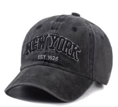 NEW YORK EST.1625 刺繍 ベースボールキャップ ブラック男女兼用のサムネイル