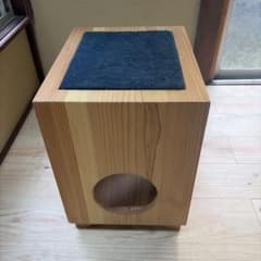 ハンドメイド家具　木製家具　椅子 ベンチ　　麻袋　藍染　杉無垢材のサムネイル