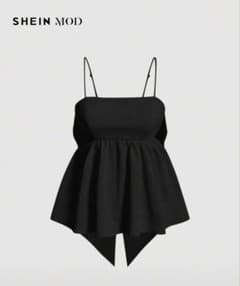 SHEIN MOD バックリボン キャミソール ブラックのサムネイル
