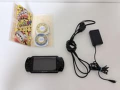 PSP 本体 ブラック 充電器 ソフト2枚セット ジャンク サルゲッチュP!のサムネイル