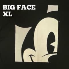 90s Mickey&Co ミッキーBIG フェイスT XL 黒 ビッグプリント - メルカリ