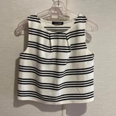 CECIL McBEE ノースリーブ ボーダー トップス タンクトップ 黒 白のサムネイル