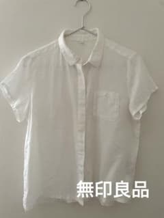 無印良品 リネン 麻 ホワイト 半袖シャツのサムネイル