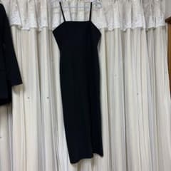 GRLブラック キャミワンピース ロング丈 スリット入りのサムネイル
