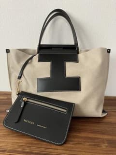 ☆美品☆IACUCCI トートバッグ ベージュ/ブラックのサムネイル