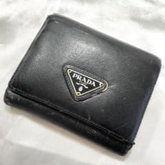 ○プラダ PRADA 三つ折り財布 サフィアーノ 黒 1MH176 ジャンク - メルカリ