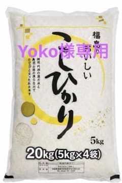 Yoko様専用 福島県産 こしひかり 100% 20kg 新米送料無料のサムネイル