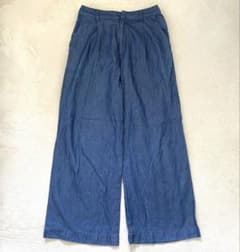 Green Label Relaxing Denim Jeans Wide Pants Blue 36