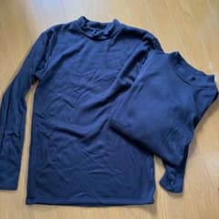 冬用タートルネック アンダーシャツ Lサイズ　ネイビー　2枚組のサムネイル
