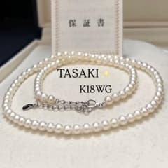 田崎真珠✨K18WG】調整可能 あこや真珠 ベビーパール 保証書 TASAKI