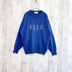エル　トップス　ニット　セーター　長袖　L ネイビー　メンズ　毛　上品　秋　冬