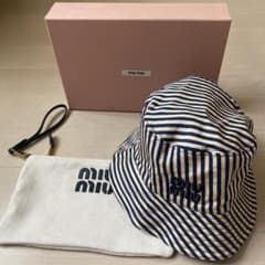 MIU MIU リバーシブル バケットハット ストライプ - メルカリ