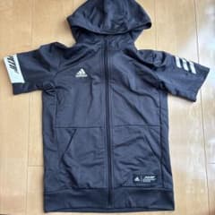 adidas キッズ 半袖パーカー ブラック H-21 山田哲人のサムネイル