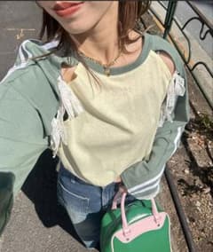 CIAOPANIC スリットリボンレースラインラグラントップスのサムネイル
