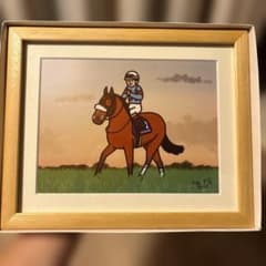 アーモンドアイ】イラストパネル おがわじゅり 直筆サイン入り 競馬