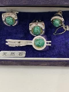 天然石装飾 ネクタイピン カフス セット - 5