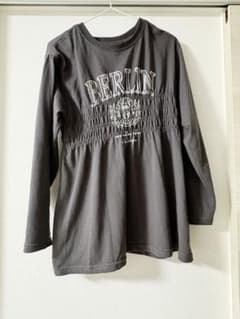ペプラム長袖Tシャツ Lサイズ チャコールのサムネイル