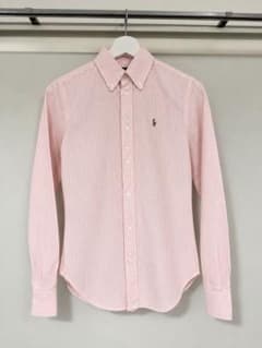 RALPH LAUREN ストライプ 長袖シャツ ピンク　2のサムネイル