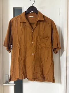 GU オープンカラー 半袖シャツ ブラウン Sのサムネイル