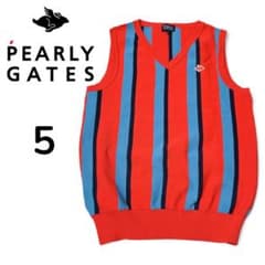 美品】パーリーゲイツ Vネック ニットベスト 5 ゴルフ - メルカリ