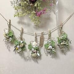 ❤️ドライフラワーガーランド ホワイト薔薇 5点セット２2〜23cmタグ付き☘️のサムネイル
