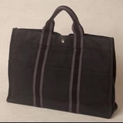 HERMES エルメス　キャンバス　フールトゥMM ハンドバッグ　ブラックのサムネイル