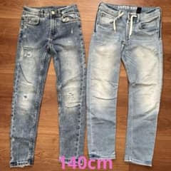 キッズデニムパンツ 140cm 2本セットのサムネイル