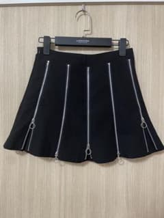 ジップ装飾 ミニスカート ブラックのサムネイル