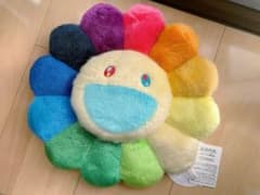 値下げ！村上隆花クッション30cm Rainbow & Whiteのサムネイル