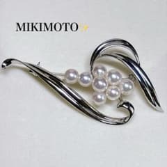 照り強✨】MIKIMOTO パールブローチ 8珠 あこや真珠 ピンク干渉色