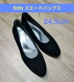 fitfit黒 スエード ポインテッドトゥ フラットシューズのサムネイル