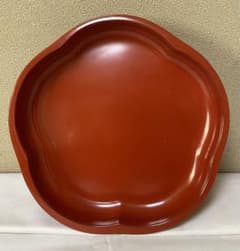 梅型 菓子鉢 菓子入れ 朱塗り 直径22.5cm【名前入り 坂東時孝】のサムネイル
