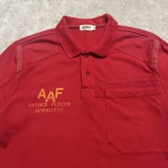 00s AVIREX 아빌렉스 AAF army 반팔 폴로 셔츠 레드