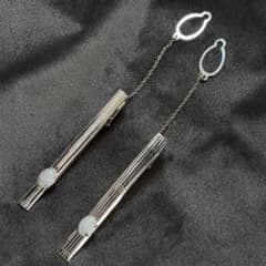 未使用品 銀製 ★ 天然 オパール タイピン 2本セット シルバー SILVER