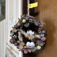 ハンドメイド 「シマエナガ」の デコレーションリースＡのサムネイル