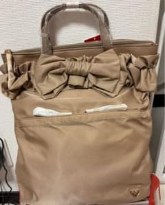 新品 未使用】＆LOVE QVCフリル＆リボン2wayリュック ベージュ - メルカリ