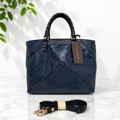✨未使用級✨ゲラルディーニ ソフティー 2way トートバッグ ネイビー