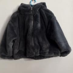 10C REPIPI フェイクファー フーデッドジャケット グレー　120cm