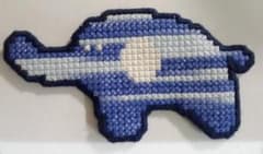 刺繍ワッペン クロスステッチ ぞうさんのサムネイル