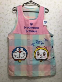 ［新品］ドラえもん&ドラミちゃんエプロン ♡ 保育士エプロンのサムネイル