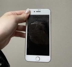 iPhone8 64GB ゴールド 本体のみ 画面ひび割れ 横線あり ジャンク
