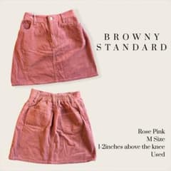 Browny Standard ローズピンクのコーデュロイスカートのサムネイル