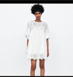 ZARA 刺繍ワンピース S パンチングのサムネイル
