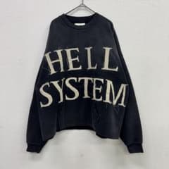 HELL SYSTEM スウェット トレーナー ブラック ダメージ加工 M 即発送】HELL SYSTEM スウェット ダメージ加工 セントマイケル風
