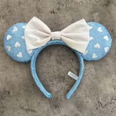 ディズニー カチューシャ スパンコール 水色 ハートのサムネイル
