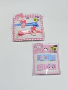 韓国ダイソー マイメロディ ヘアクリップ 2種セット 4個 新品未開封のサムネイル