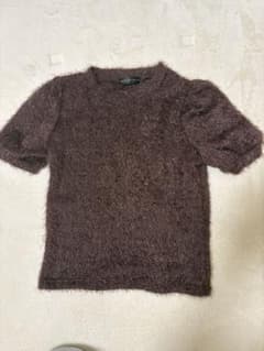 GORGE ブラウン 半袖 トップス　シャギーニット　パフスリーブのサムネイル