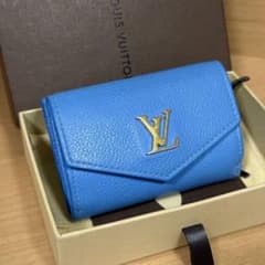 Louis Vuitton ポルトフォイユ ロックミニブルー三つ折り財布