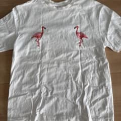 フラミンゴ刺繍 Tシャツ Mサイズのサムネイル